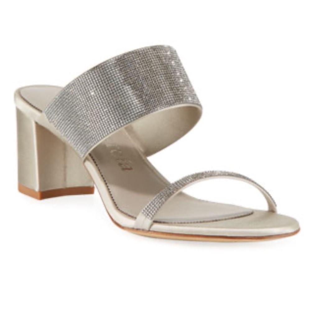 Pedro Garcia | ‘Xina’ Evening Shoe Swarovski Crystals Embellished Satin